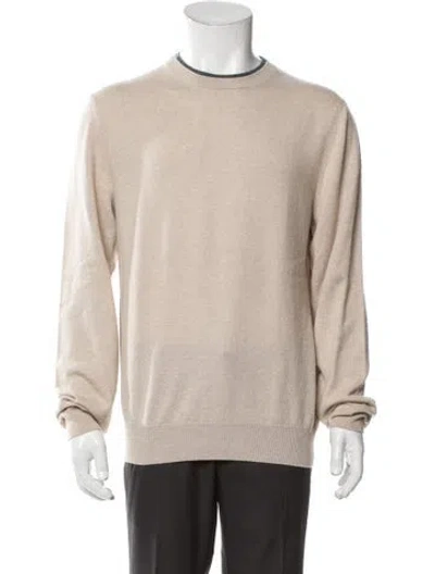 Pre-owned Hermes Cashmere Crew Neck Pullover In Neutral