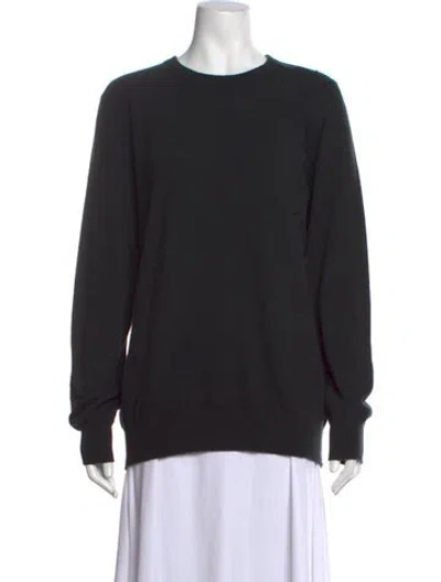 Pre-owned Hermes Cashmere Crew Neck Sweater In Black