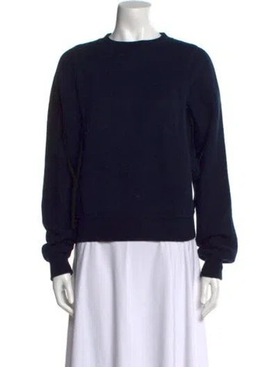 Pre-owned Hermes Cashmere Crew Neck Sweater In Blue