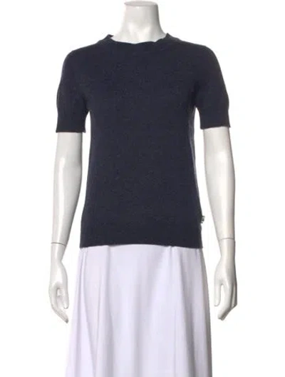 Pre-owned Hermes Cashmere Crew Neck Sweater In Blue