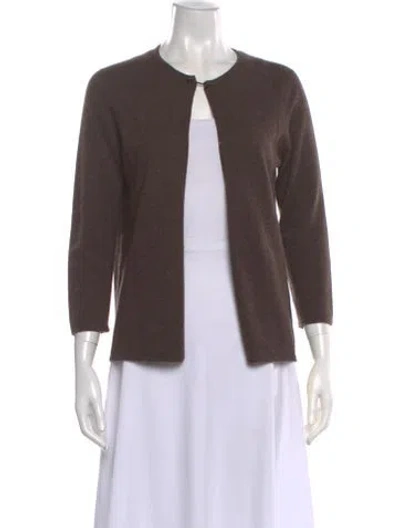 Pre-owned Hermes Cashmere Crew Neck Sweater In Brown