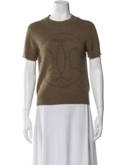 Pre-owned Hermes Cashmere Crew Neck Sweater In Brown