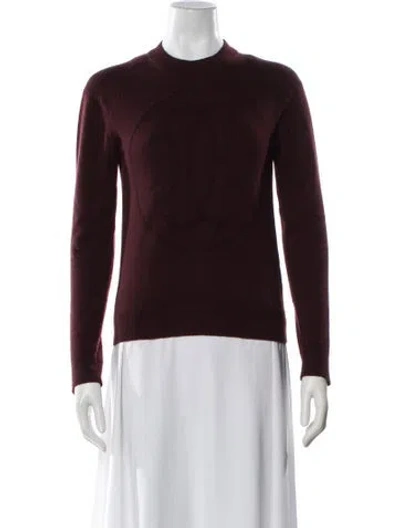 Pre-owned Hermes Cashmere Crew Neck Sweater In Burgundy