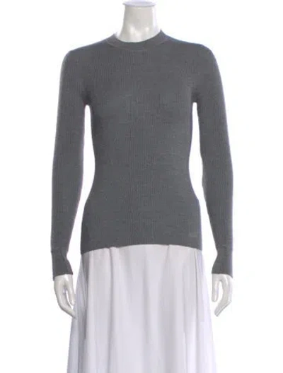 Pre-owned Hermes Cashmere Crew Neck Sweater In Gray