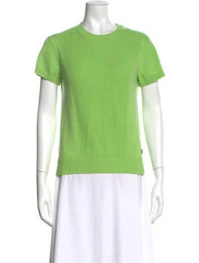 Pre-owned Hermes Cashmere Crew Neck Sweater In Green