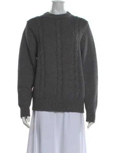Pre-owned Hermes Cashmere Crew Neck Sweater In Grey