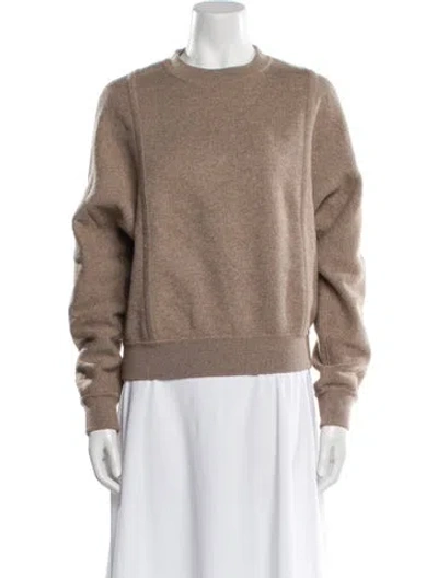 Pre-owned Hermes Cashmere Crew Neck Sweater In Neutral