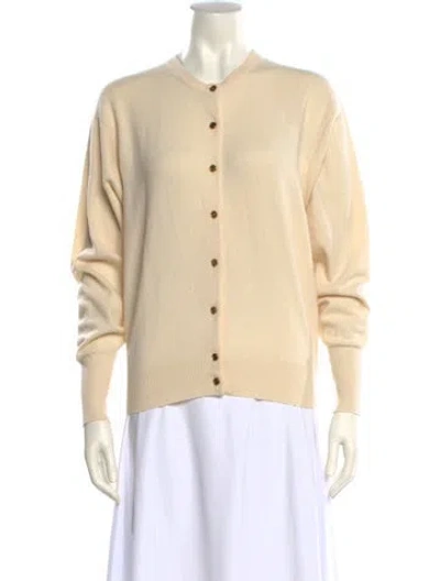 Pre-owned Hermes Cashmere Crew Neck Sweater In Neutral