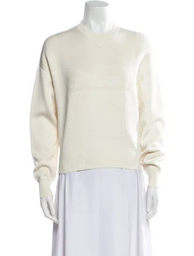Pre-owned Hermes Cashmere Crew Neck Sweater In Neutral