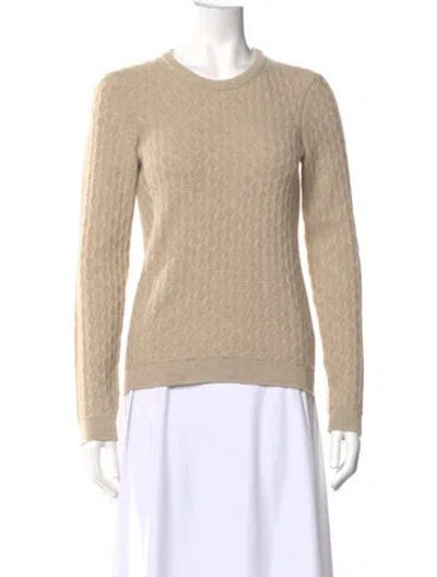 Pre-owned Hermes Cashmere Crew Neck Sweater In Neutral