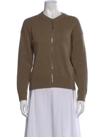 Pre-owned Hermes Cashmere Crew Neck Sweater In Neutral