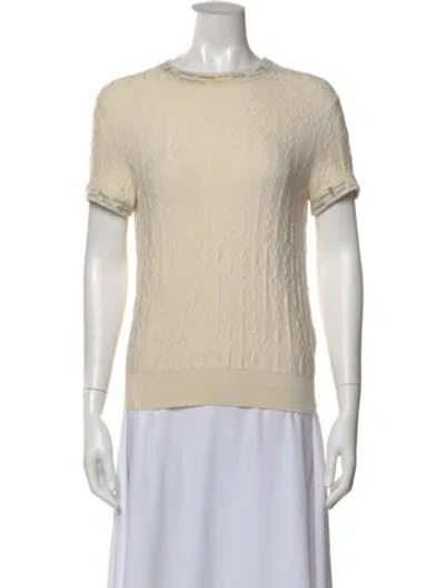 Pre-owned Hermes Cashmere Crew Neck Sweater In Neutral