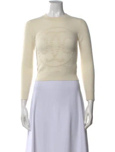 Pre-owned Hermes Cashmere Crew Neck Sweater In Neutral