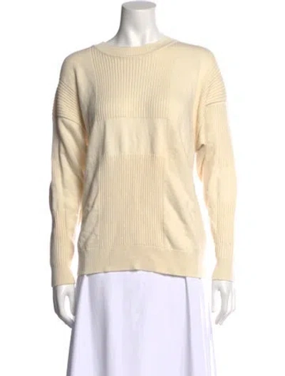 Pre-owned Hermes Cashmere Crew Neck Sweater In Neutral