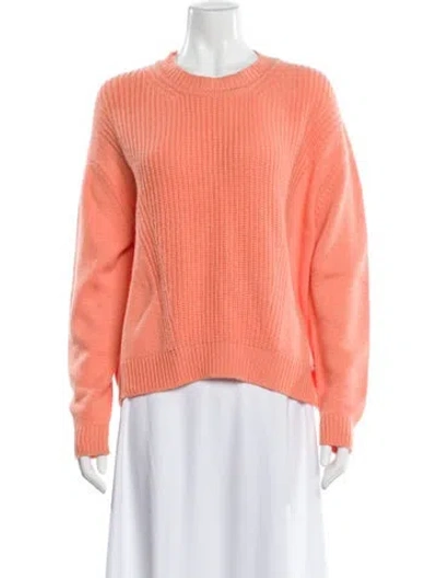 Pre-owned Hermes Cashmere Crew Neck Sweater In Orange