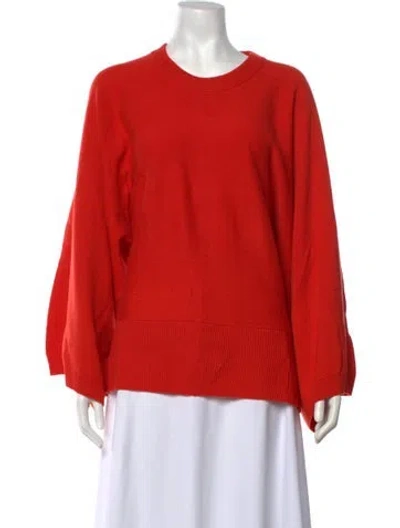 Pre-owned Hermes Cashmere Crew Neck Sweater In Orange