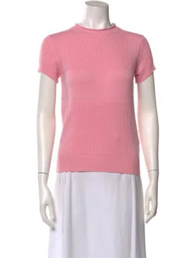 Pre-owned Hermes Cashmere Crew Neck Sweater In Pink