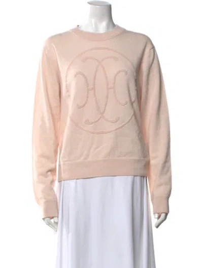 Pre-owned Hermes Cashmere Crew Neck Sweater In Pink