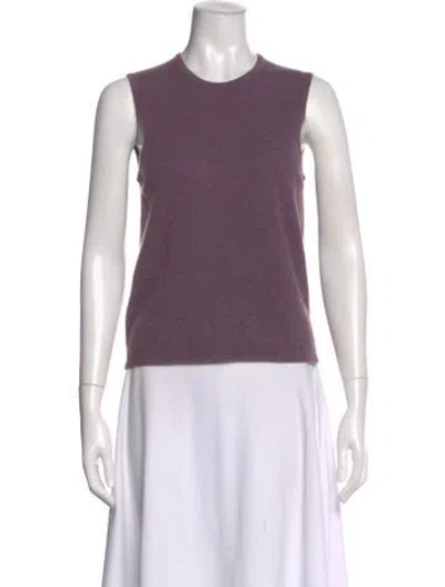 Pre-owned Hermes Cashmere Crew Neck Sweater In Purple