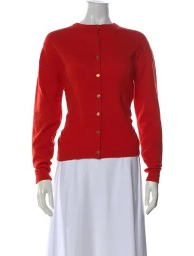 Pre-owned Hermes Cashmere Crew Neck Sweater In Red