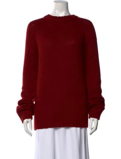 Pre-owned Hermes Cashmere Crew Neck Sweater In Red