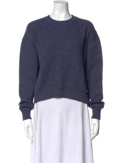 Pre-owned Hermes Cashmere Crew Neck Sweater W/ Tags In Blue