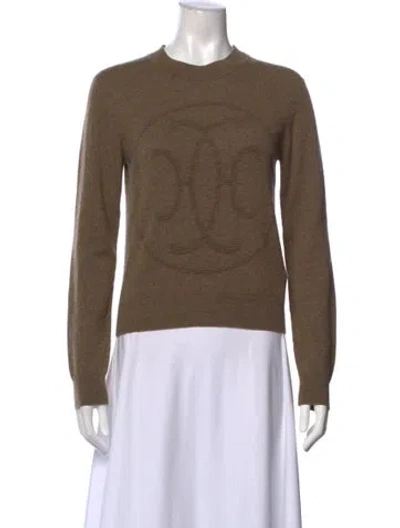 Pre-owned Hermes Cashmere Crew Neck Sweater W/ Tags In Brown