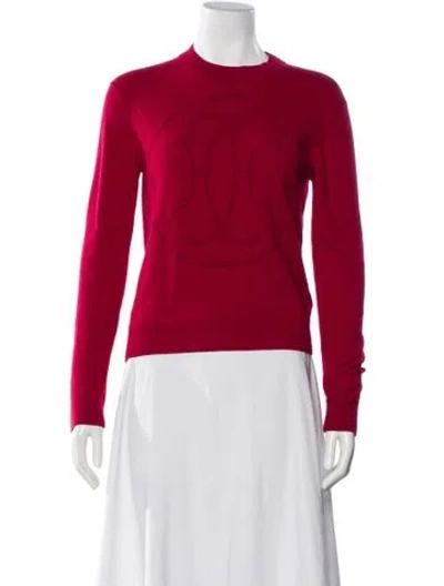 Pre-owned Hermes Cashmere Crew Neck Sweater W/ Tags In Red