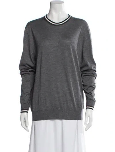 Pre-owned Hermes Cashmere Crew Neck Sweatshirt In Gray