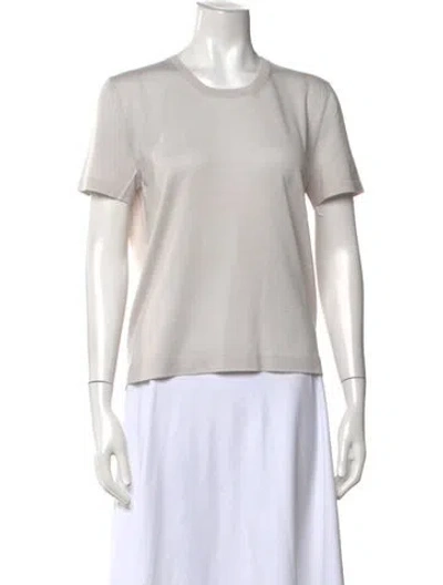 Pre-owned Hermes Cashmere Crew Neck T-shirt In Grey