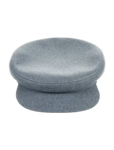 Pre-owned Hermes Cashmere Deauville Cap In Blue