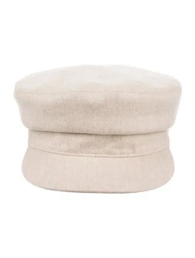 Pre-owned Hermes Cashmere Deauville Cap In Neutrals