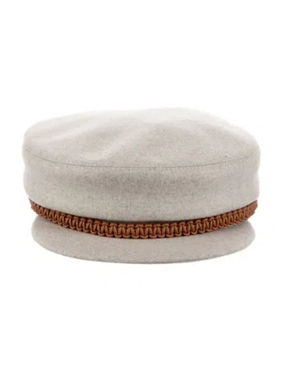 Pre-owned Hermes Cashmere Deauville Newsboy Cap In Neutral