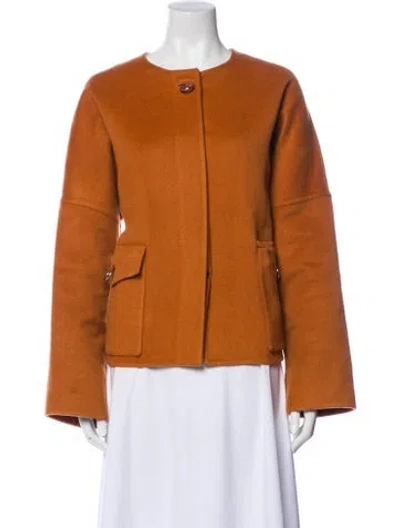 Pre-owned Hermes Cashmere Evening Jacket In Brown