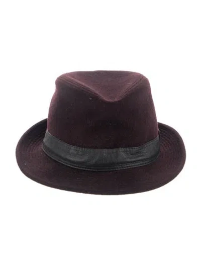 Pre-owned Hermes Cashmere Funky Fedora Hat In Purple