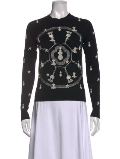 Pre-owned Hermes Cashmere Graphic Print Sweater In Black