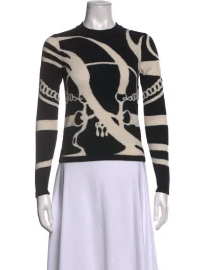 Pre-owned Hermes Cashmere Graphic Print Sweater In Black