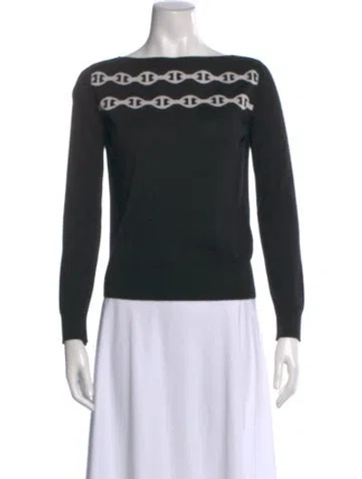 Pre-owned Hermes Cashmere Graphic Print Sweater In Multi