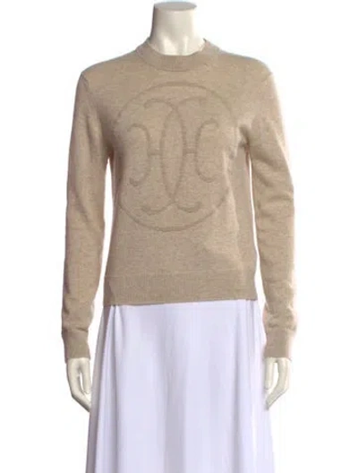 Pre-owned Hermes Cashmere Graphic Print Sweater In Neutral