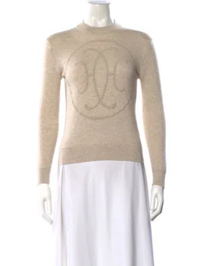 Pre-owned Hermes Cashmere Graphic Print Sweater In Neutral