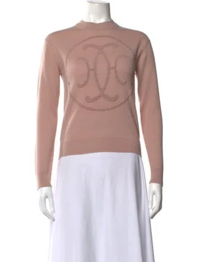 Pre-owned Hermes Cashmere Graphic Print Sweater In Pink
