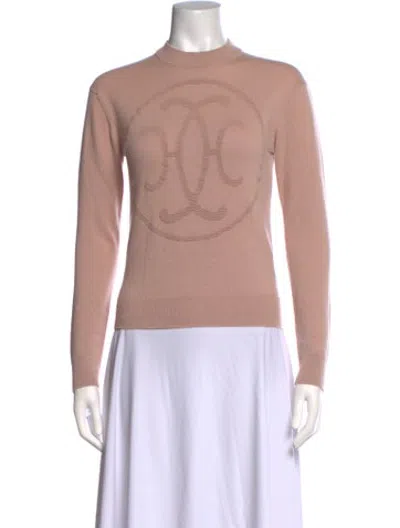 Pre-owned Hermes Cashmere Graphic Print Sweater In Pink