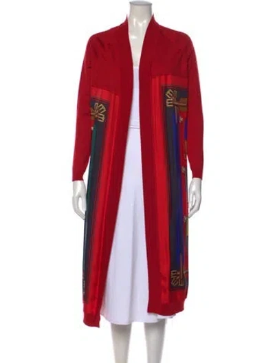 Pre-owned Hermes Cashmere Graphic Print Sweater In Red