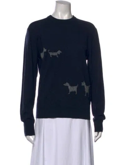 Pre-owned Hermes Cashmere Graphic Print Sweater W/ Tags In Blue