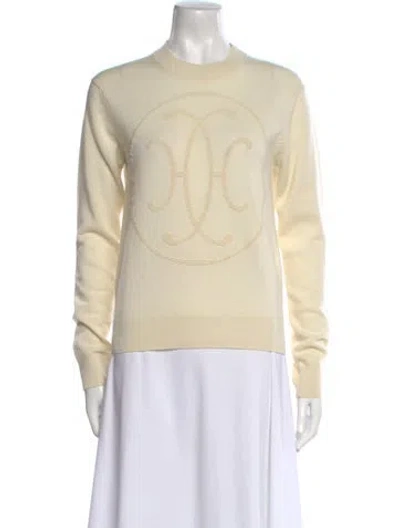 Pre-owned Hermes Cashmere Graphic Print Sweater W/ Tags In Neutral