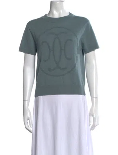Pre-owned Hermes Cashmere Graphic Print T-shirt In Blue