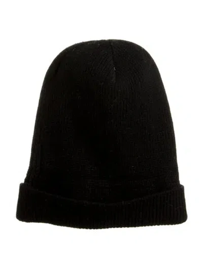 Pre-owned Hermes Cashmere H Beanie In Black