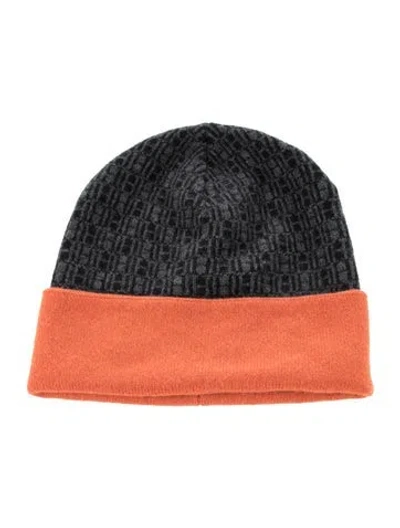 Pre-owned Hermes Cashmere H Beanie In Gray