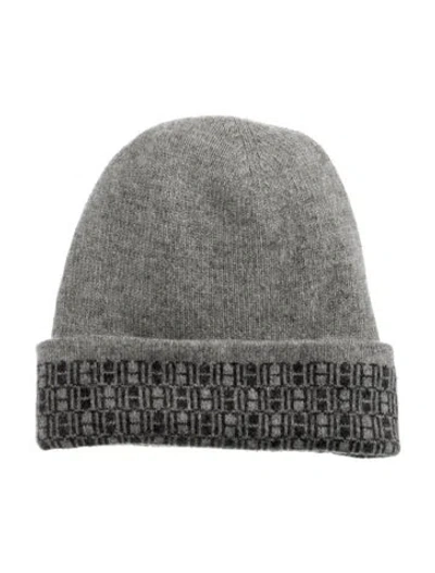 Pre-owned Hermes Cashmere H Logo Beanie In Gray