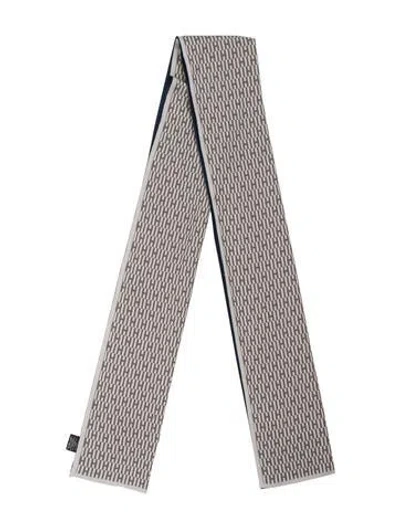 Pre-owned Hermes Cashmere H Logo Scarf In Gray